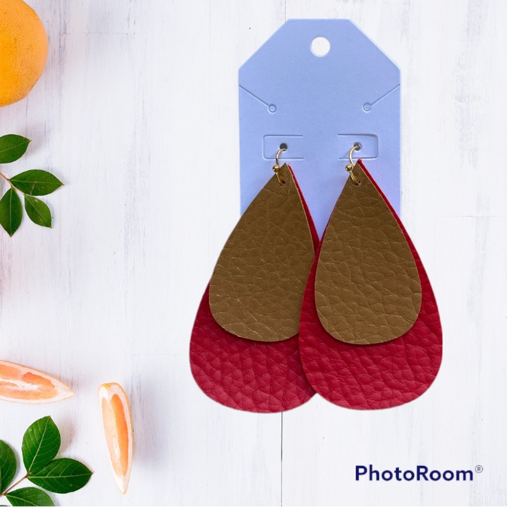Handmade faux leather earrings
